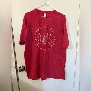 Women’s XL Red Christmas Graphic T-Shirt